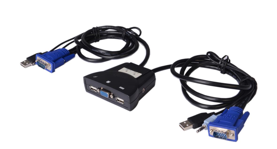 LS-21JA  (Cable KVM Switch, 2Port USB with Audio)