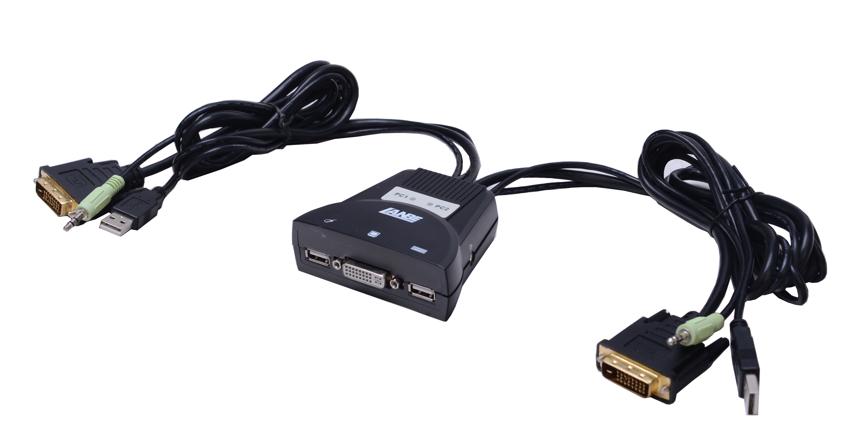 LS-21DA (DVI Cable KVM Switch, 2 Port USB with Audio)